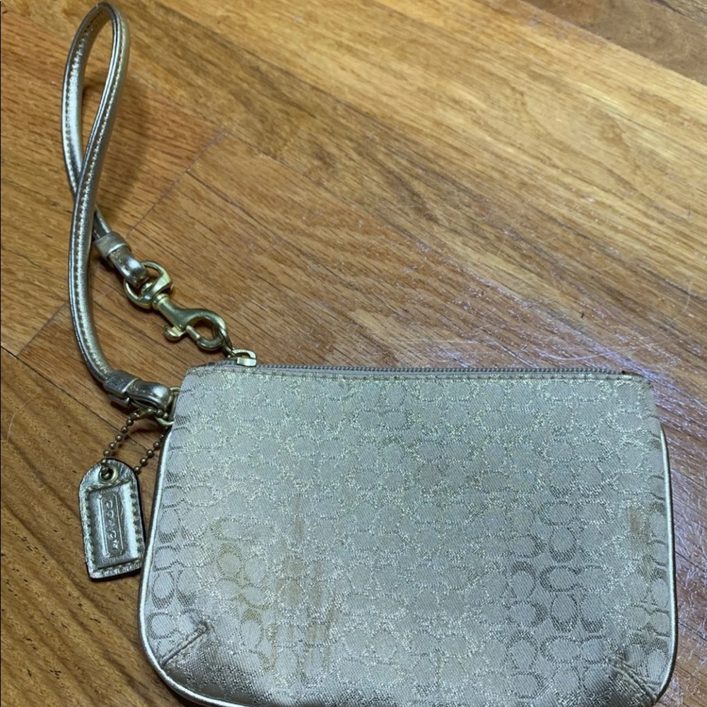 Gold Coach Wristlet